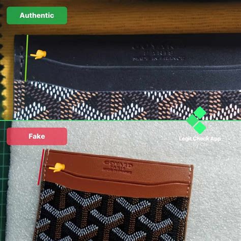 goyard card fake vs real|fake goyard card holders.